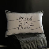 Trick Or Treat - Black & White Jacquard Decorative Lumbar  Cushion Cover