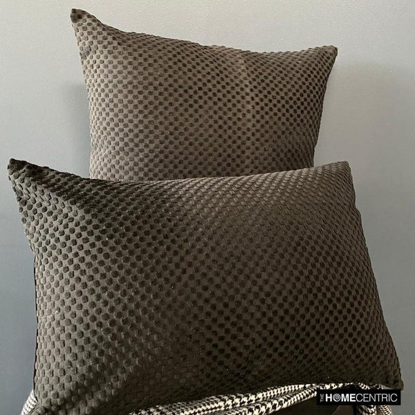 Spotted Spooks - Charcoal Velvet Decorative Throw Cushion Cover