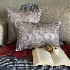 Silvery Lavender - Lavender Jacquard Decorative Lumbar Cushion Cover