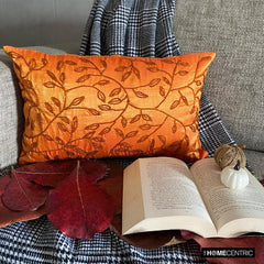 Juicy - Art Silk Orange Decorative Decorative Lumbar Cushion Cover