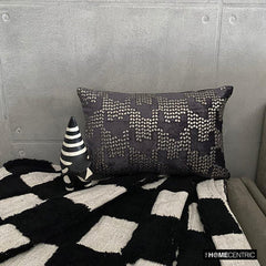 Diamontina - Violet & Purple Velvet Decorative Lumbar Cushion Cover