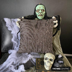 Raving Night - Charcoal Gray Linen Decorative Throw Cushion Cover