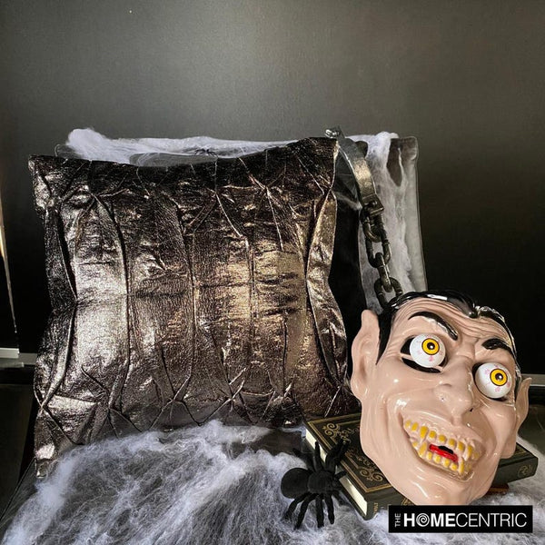 Stunning Charcoal - Charcoal Faux Leather Throw Cushion Cover