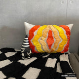 Sunbeam - Yellow & Orange Linen Decorative Lumbar  Cushion Cover