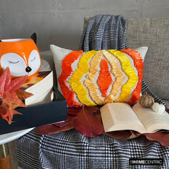 Sunbeam - Yellow & Orange Linen Decorative Lumbar Cushion Cover