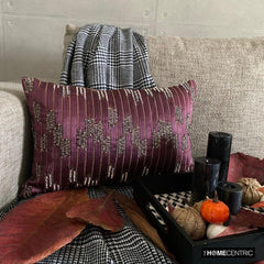 Cynosure - Purple Jacquard Decorative Lumbar Cushion Cover