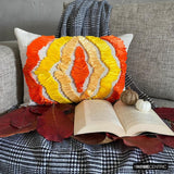 Sunbeam - Yellow & Orange Linen Decorative Lumbar  Cushion Cover