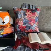 Maple Days - Red & Grey Satin Throw Cushion Cover