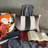 Swathe Wine - Purple Velvet & Linen Decorative Lumbar  Cushion Cover