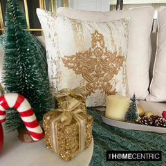 Xmas Star - Gold Velvet Handmade Throw Cushion Cover