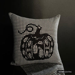 Black Jacquard Decorative Throw Pillow Cover - Classic Pumpkin