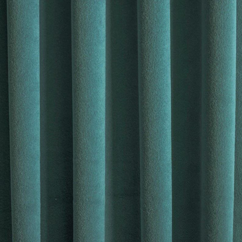 Teal Green Velvet Curtain Panels