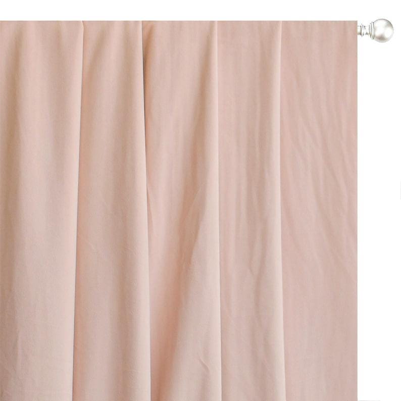 Pastel Peach Velvet Curtain Panels