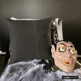 Spotted Spooks - Charcoal Velvet Decorative Throw Cushion Cover