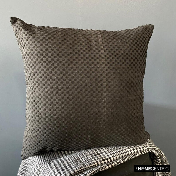 Spotted Spooks - Charcoal Velvet Decorative Throw Cushion Cover