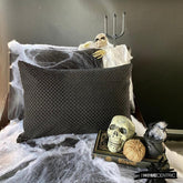 Polka Haunt - Black Velvet Decorative Lumbar Cushion Cover