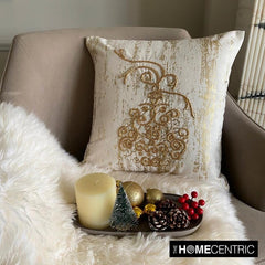 Luxe Ornament - Gold Velvet Decorative Throw Cushion Cover