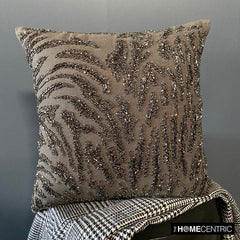 Raving Night - Charcoal Gray Linen Decorative Throw Cushion Cover
