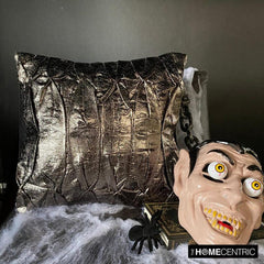 Stunning Charcoal - Charcoal Faux Leather Throw Cushion Cover