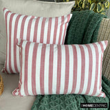 Stripe Plush Red - Red Cotton Decorative Throw Cushion Cover