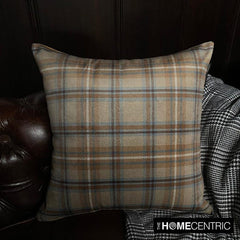 Plaidscape Beige - Beige Velvet Checkered Winter Plaid Throw Cushion Cover