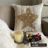 Xmas Star - Gold Velvet Handmade Throw Cushion Cover