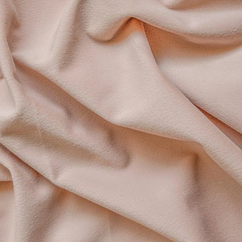 Pastel Peach Velvet Curtain Panels