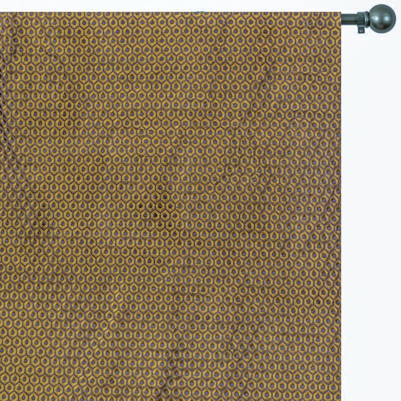 Gold Hexagon Embroidery Fabric by the Metre
