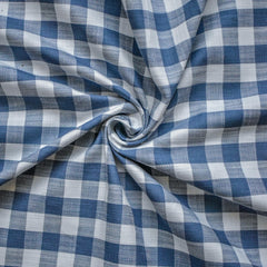 Blue Gingham Checks Cotton Fabric by the Metre