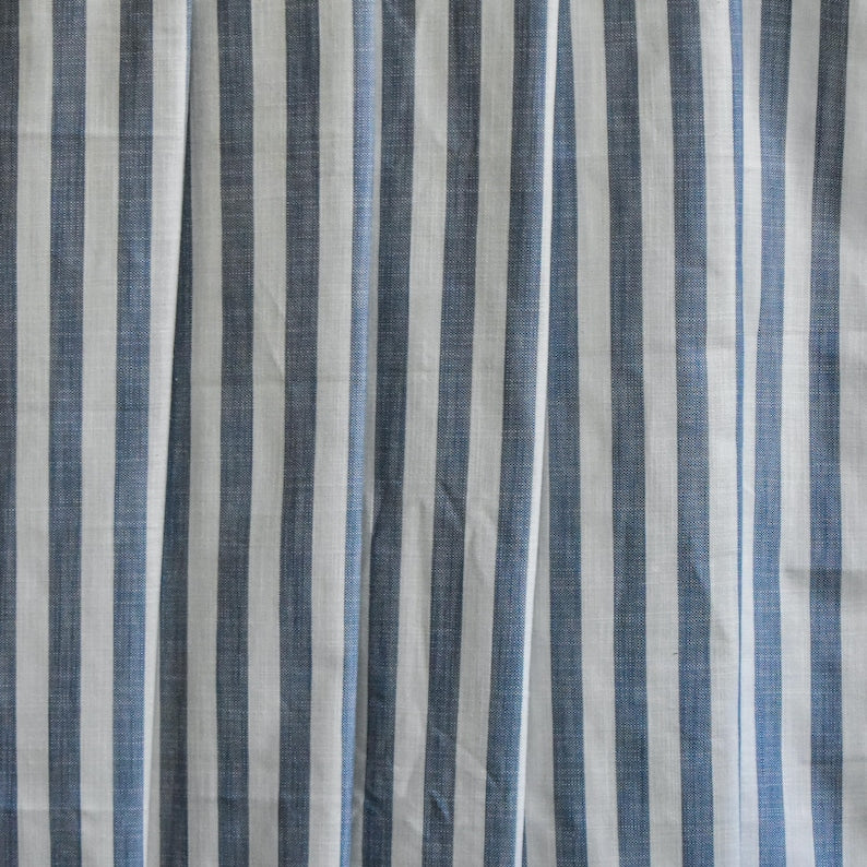 Blue Gingham Stripes Cotton Fabric by the Metre