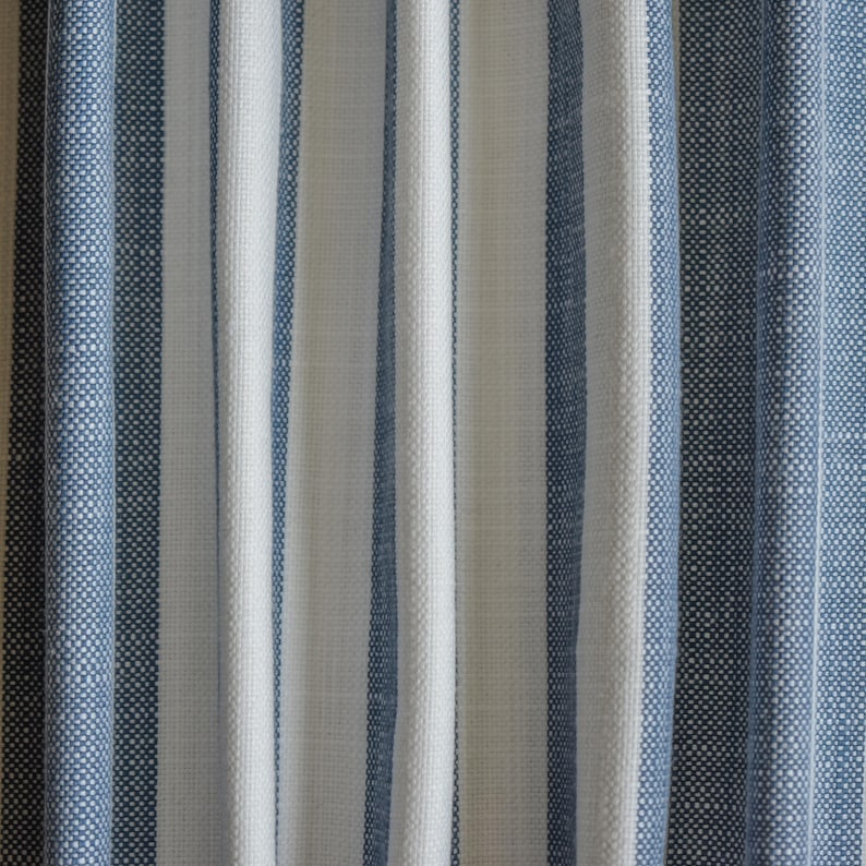 Blue Gingham Stripes Cotton Fabric by the Metre
