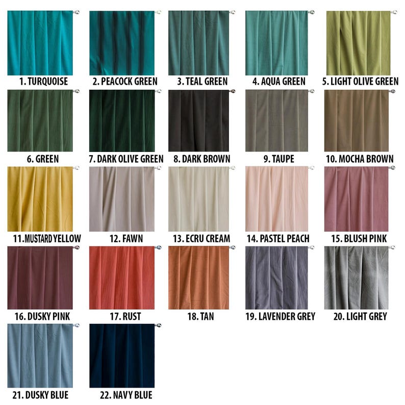 Teal Green Velvet Curtain Panels
