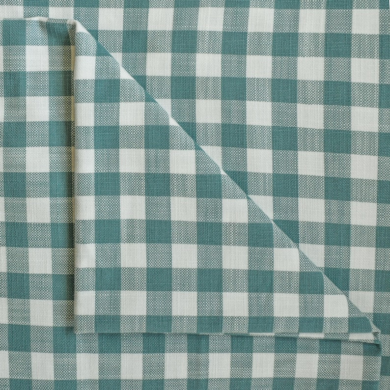 Teal Gingham Checks Cotton Fabric