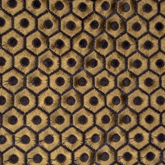 Gold Hexagon Embroidery Fabric by the Metre