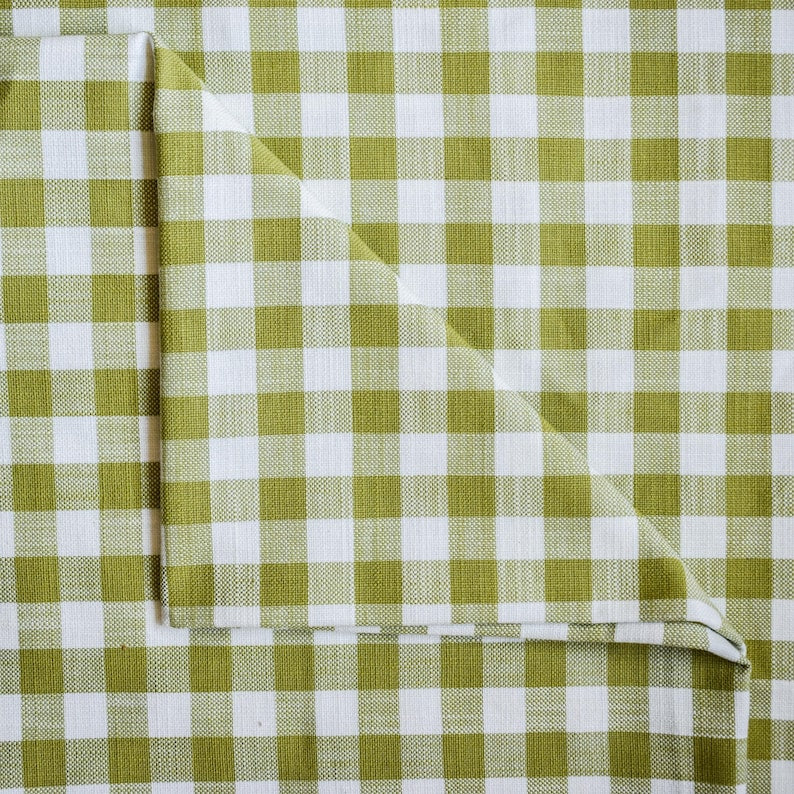 Chartreuse Gingham Checks Cotton Fabric