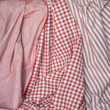 Red Gingham Stripes Cotton Fabric by the Metre