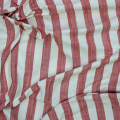 Red Gingham Stripes Cotton Fabric by the Metre