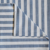 Blue Gingham Stripes Cotton Fabric