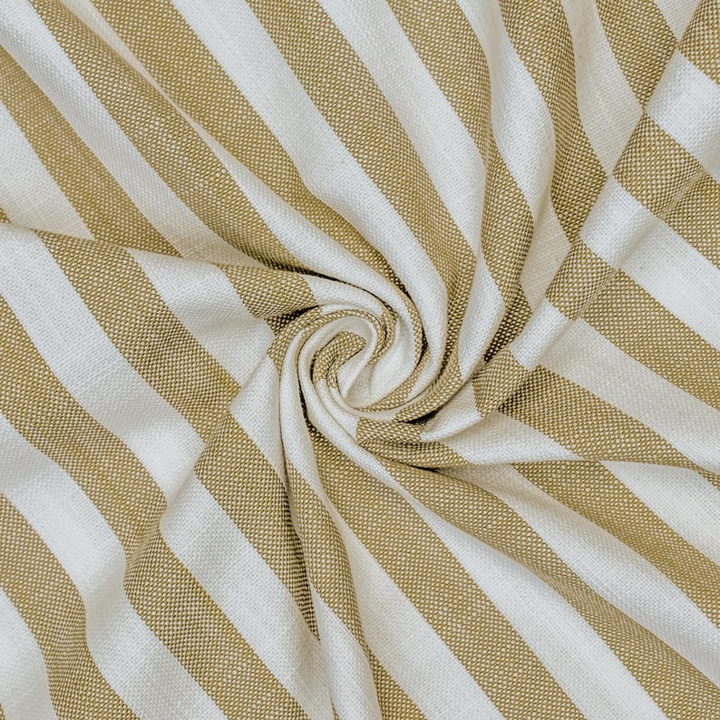 Mustard Yellow Stripes Cotton Fabric by the Metre