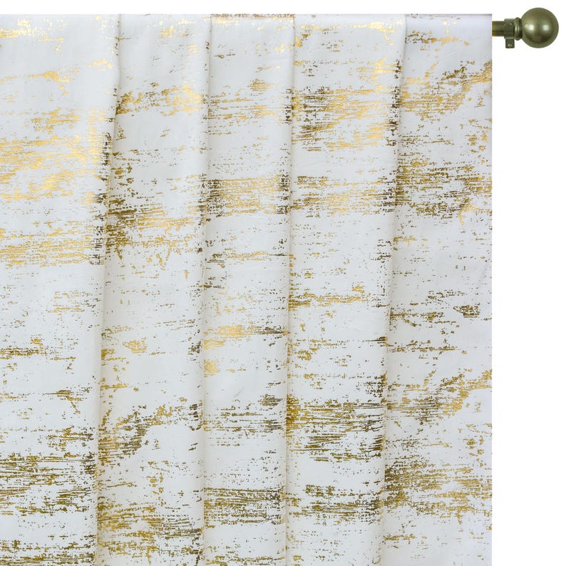Ivory & Gold Foil Printed Velvet Fabric by the Metre, Ivory Velvet Fabric