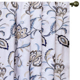 Dark Blue, Light Blue Cotton with Embroidery Fabric by the Metre, Blue Cotton Fabric