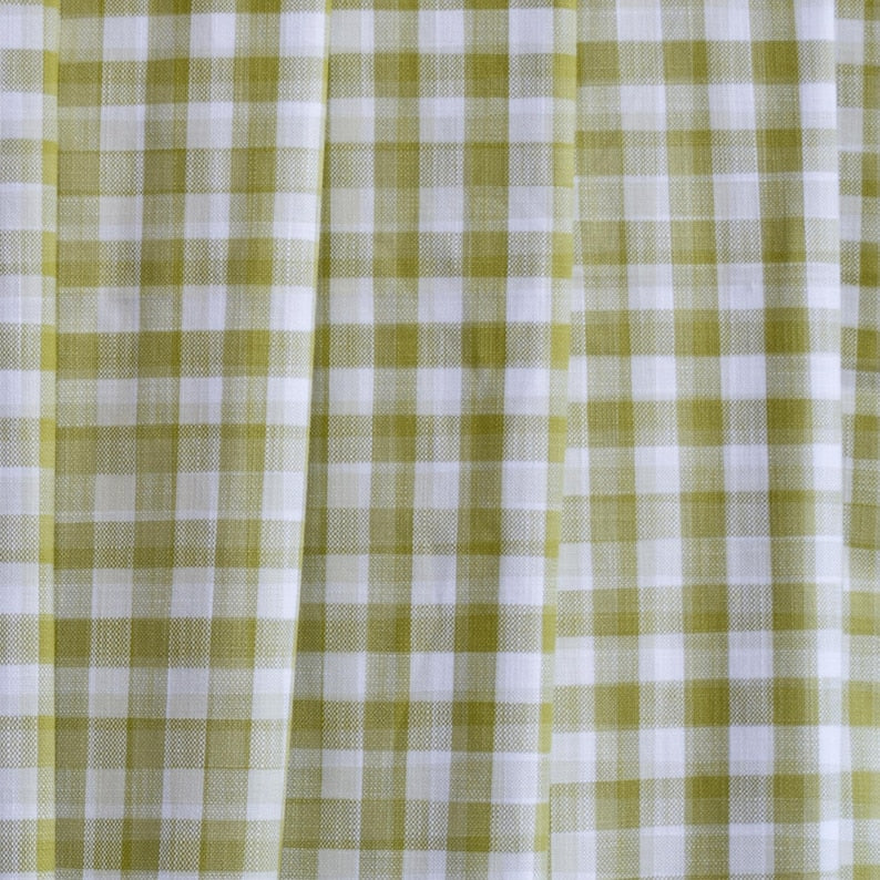 Chartreuse Gingham Checks Cotton Fabric by the Metre