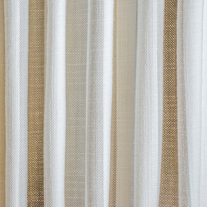 Beige Gingham Stripes Cotton Fabric by the Metre