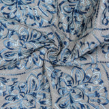 Shades of Blue Cotton Embroidery Fabric by the Metre, Blue Cotton Fabric