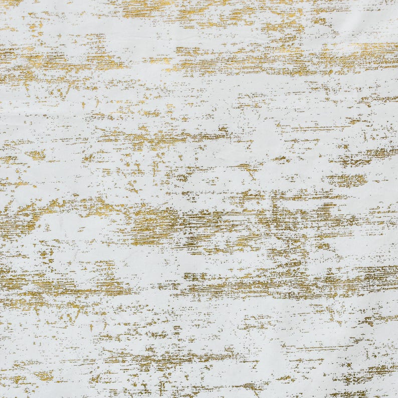Ivory & Gold Foil Printed Velvet Fabric by the Metre, Ivory Velvet Fabric