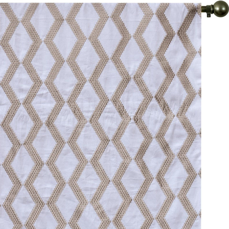 Pearl Beige Cotton Embroidery Fabric by the Metre, Beige Cotton Fabric