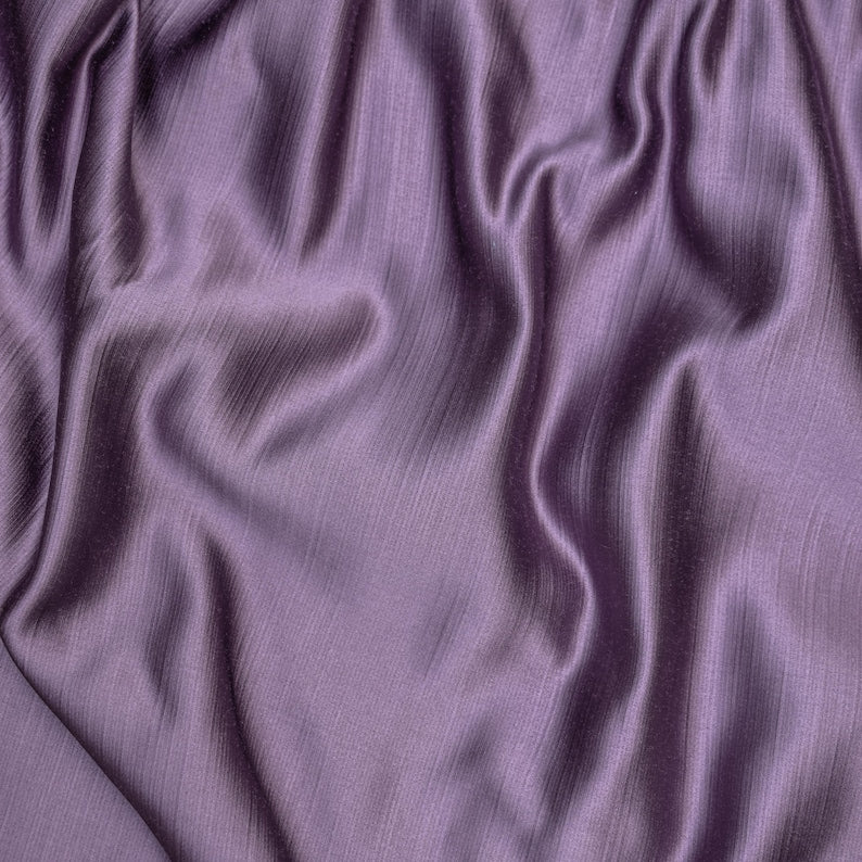 Purple Heavy Satin Fabric by the Metre, Purple Satin Fabric