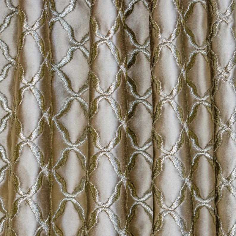 Gold Zari Satin Zari Embroidery Fabric by the Metre, Beige Satin Fabric