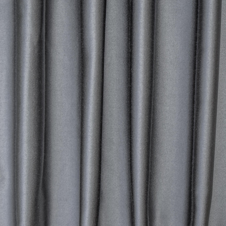 Silver Gray Heavy Satin Fabric by the Metre, Silver Satin Fabric