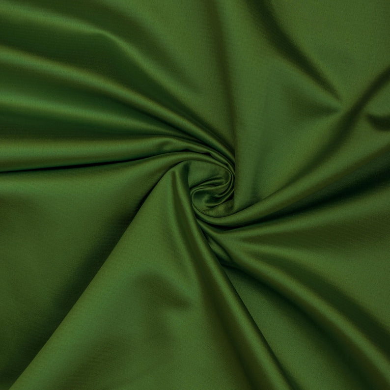Olive Green Heavy Satin Fabric by the Metre